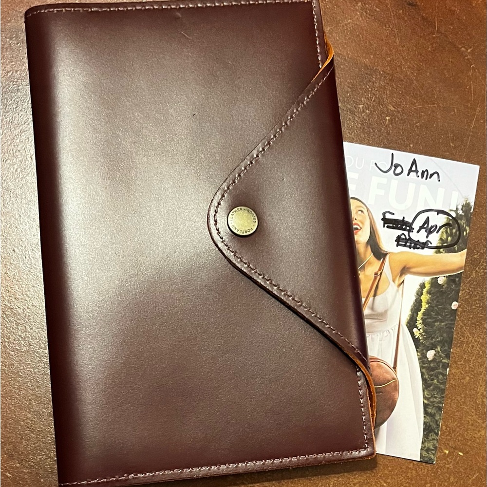 Portland Leather Large Snap Journal in Chocolate Brown with Brass Snap